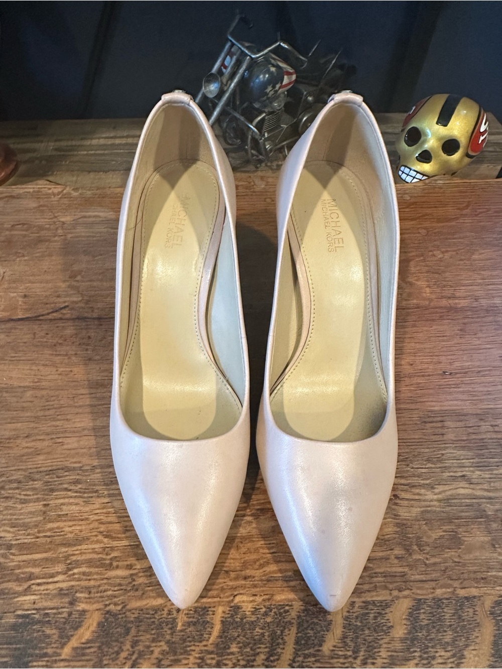 Michael Kors Blush Pointed-Toe Leather Pumps